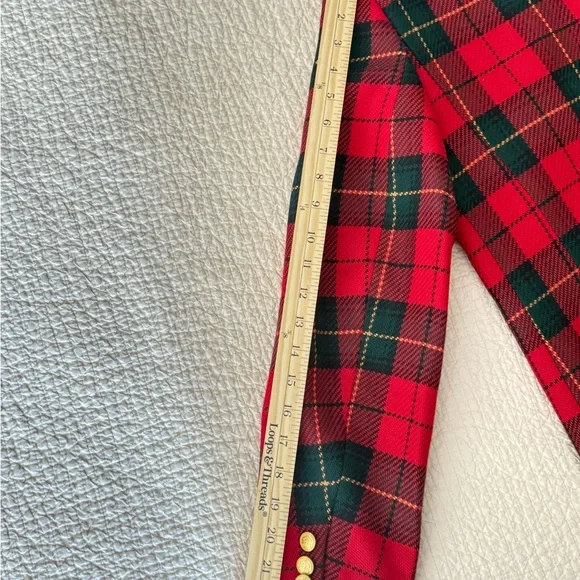 Vintage Talbots Red & Green Plaid Tartan 90’s Holiday Blazer Wool Jacket 8‎ - Picture 9 of 12